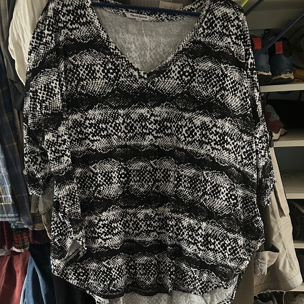 Black and White Women's Blouse